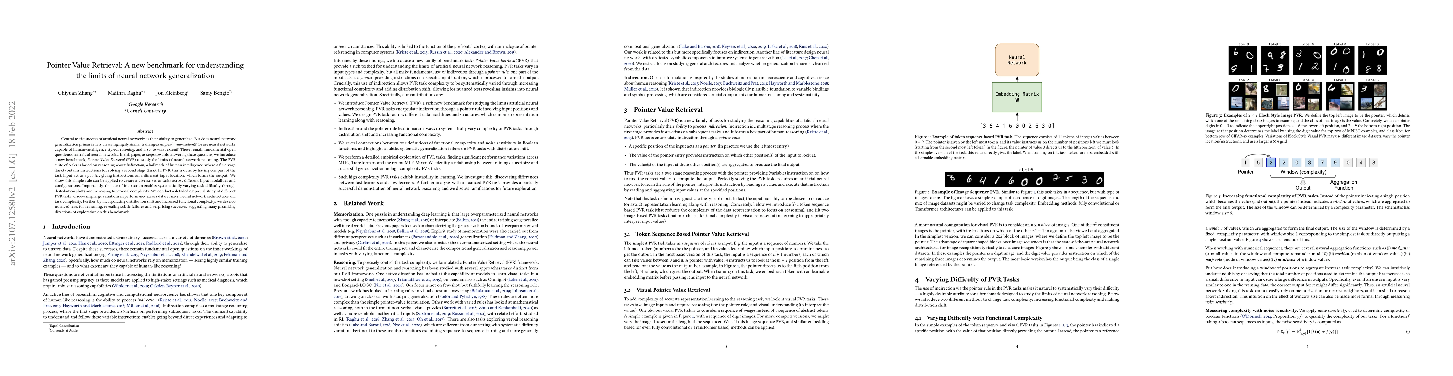 Thumbnail for Pointer Value Retrieval: A new benchmark for understanding the limits of
  neural network generalization