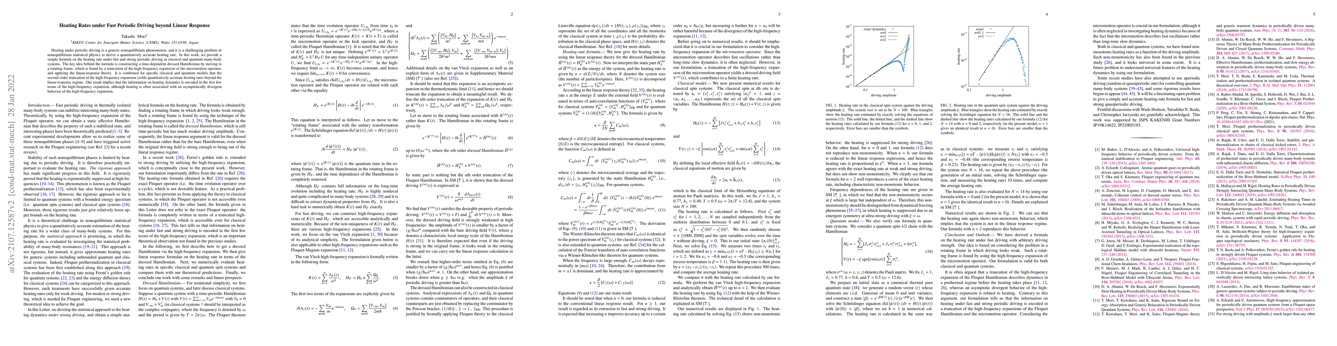 Thumbnail for Heating Rates under Fast Periodic Driving beyond Linear Response