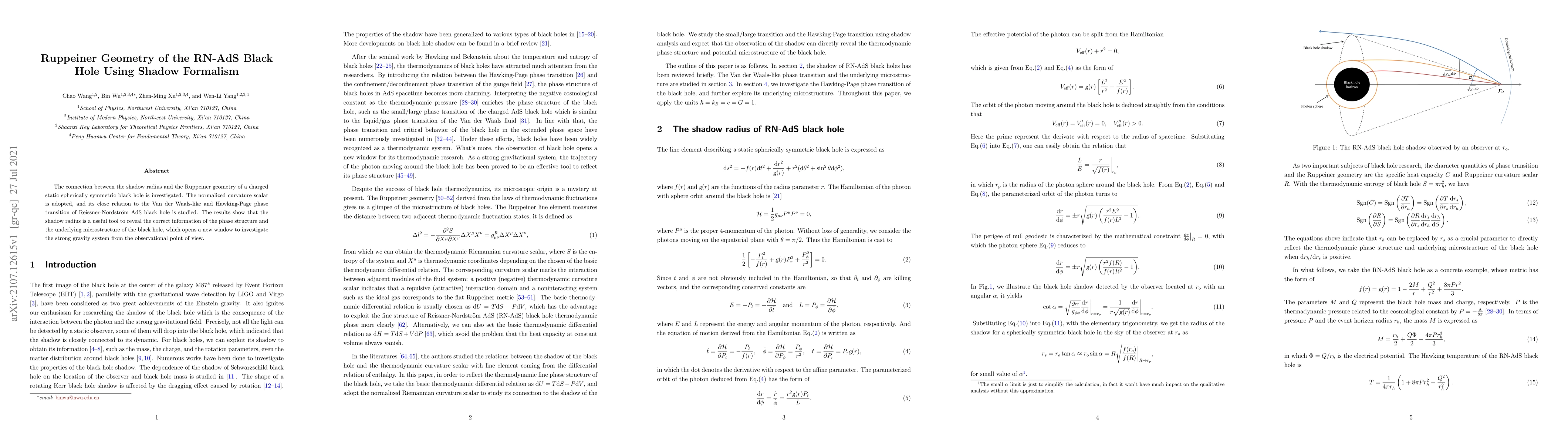 Thumbnail for Ruppeiner Geometry of the RN-AdS Black Hole Using Shadow Formalism