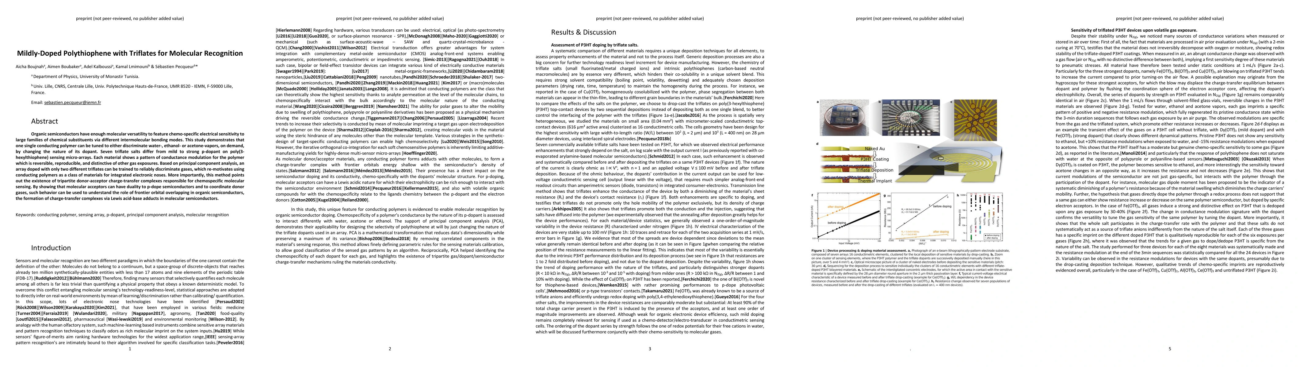 Thumbnail for Mildly-Doped Polythiophene with Triflates for Molecular Recognition