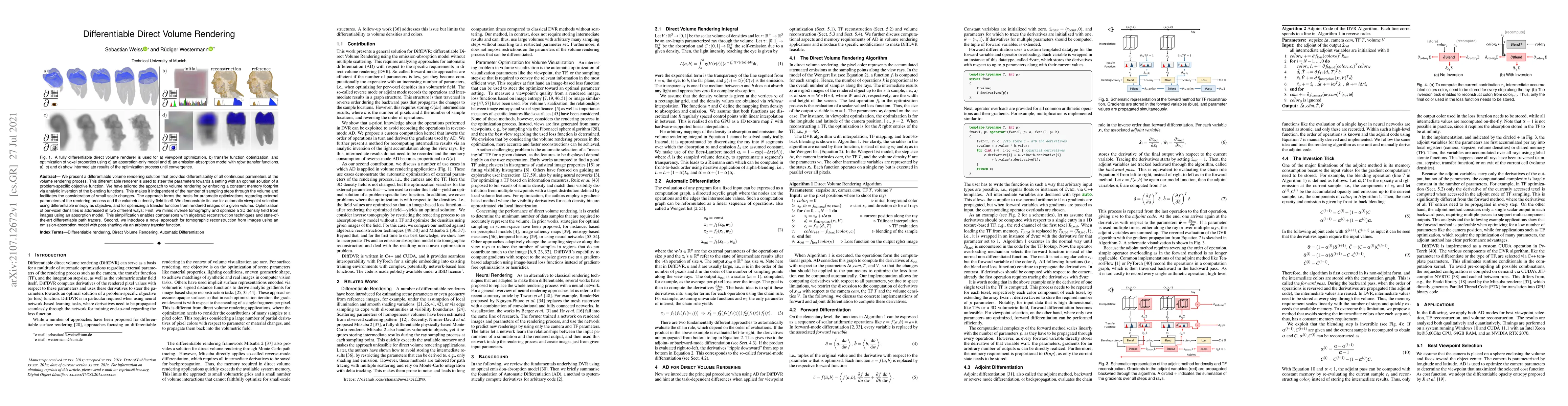 Thumbnail for Differentiable Direct Volume Rendering