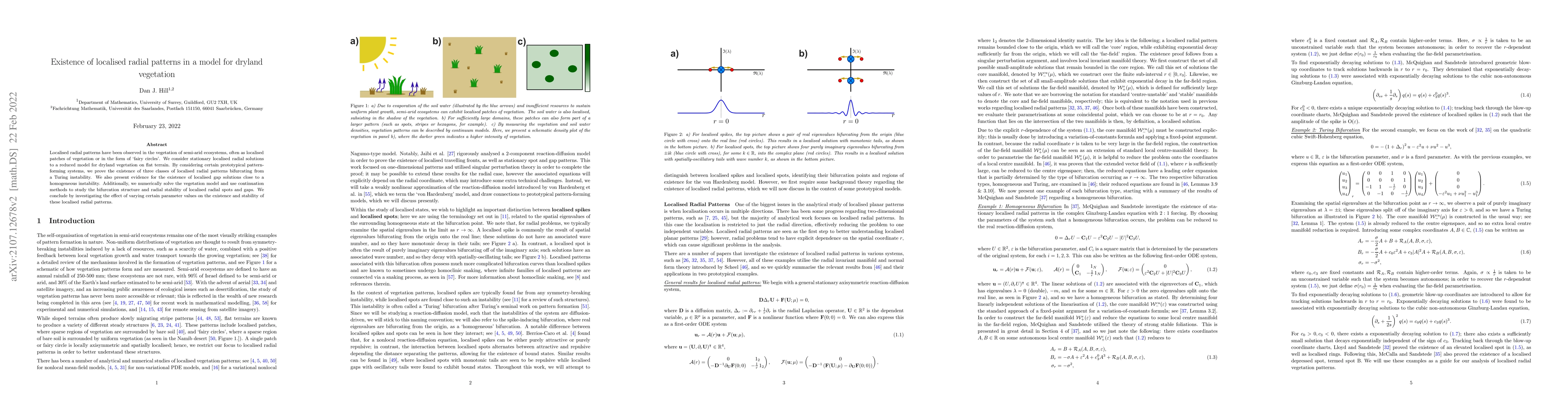 Thumbnail for Existence of localised radial patterns in a model for dryland vegetation
