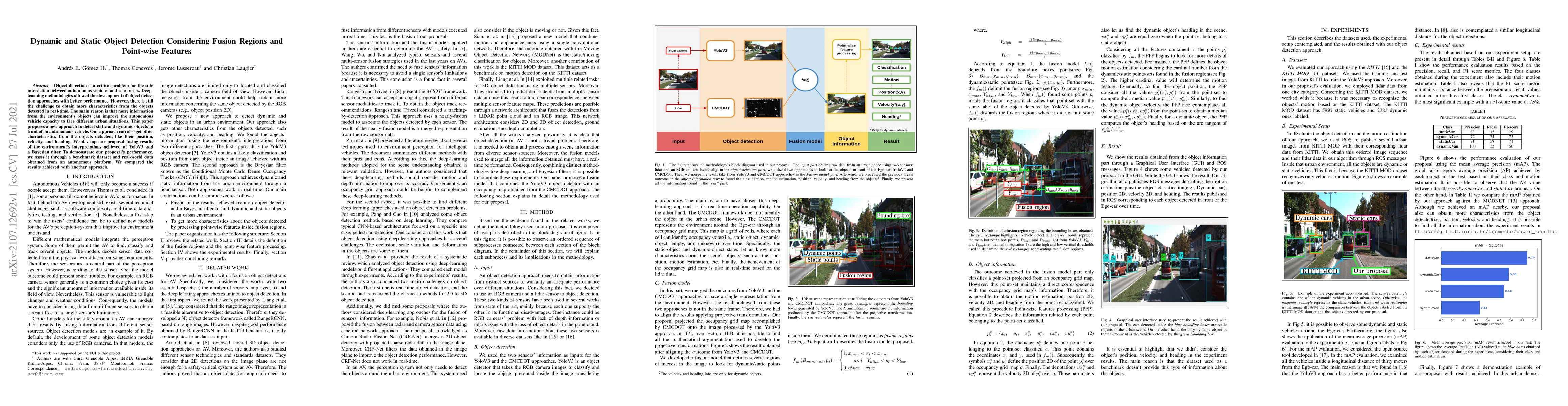 Thumbnail for Dynamic and Static Object Detection Considering Fusion Regions and
  Point-wise Features