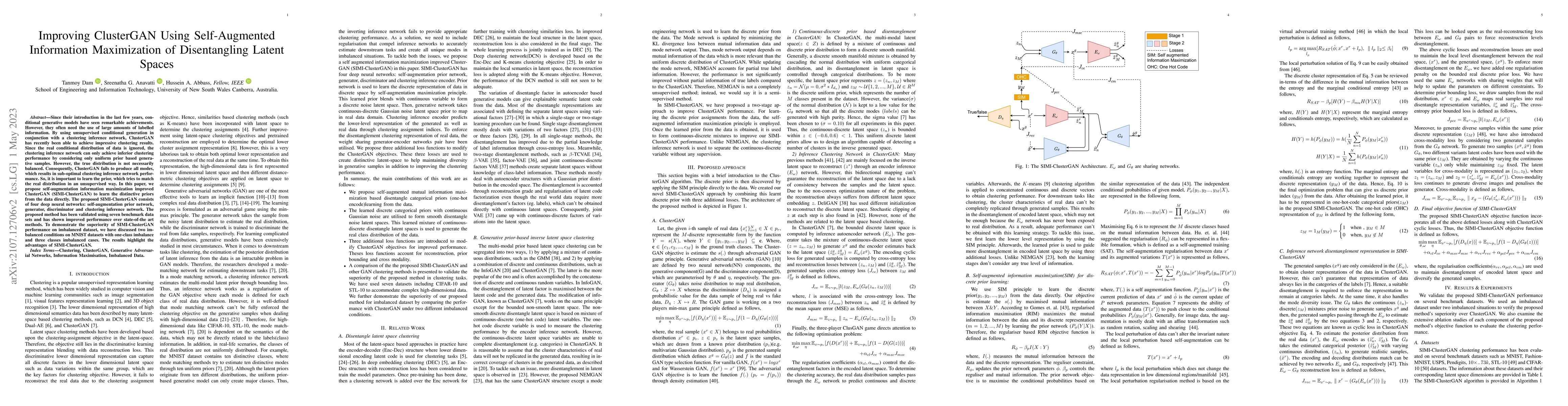 Thumbnail for Improving ClusterGAN Using Self-Augmented Information Maximization of
  Disentangling Latent Spaces