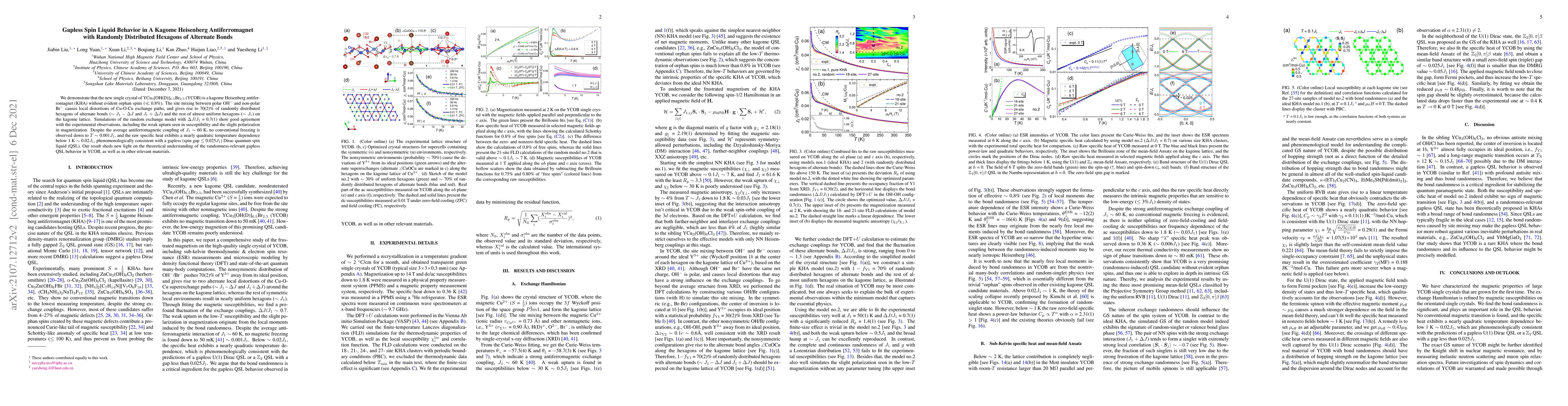 Thumbnail for Gapless Spin Liquid Behavior in A Kagome Heisenberg Antiferromagnet with
  Randomly Distributed Hexagons of Alternate Bonds