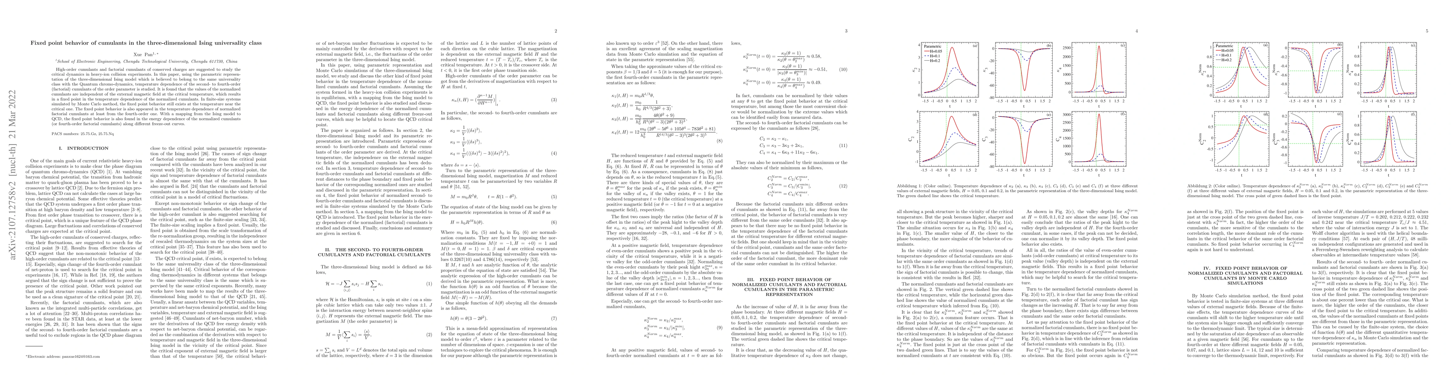 Thumbnail for Fixed point behavior of cumulants in the three-dimensional Ising
  universality class