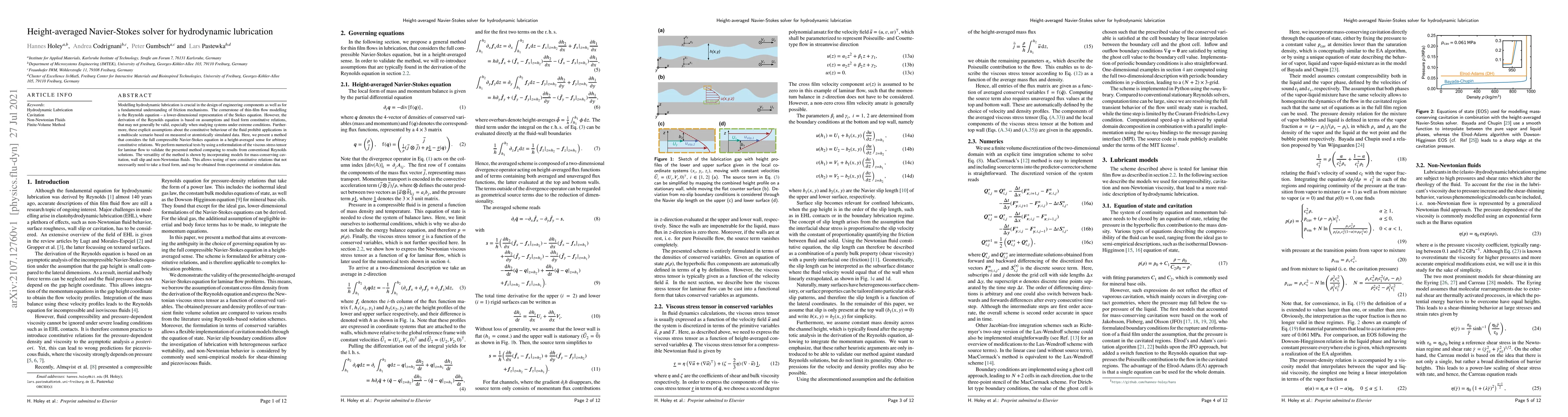 Thumbnail for Height-averaged Navier-Stokes solver for hydrodynamic lubrication