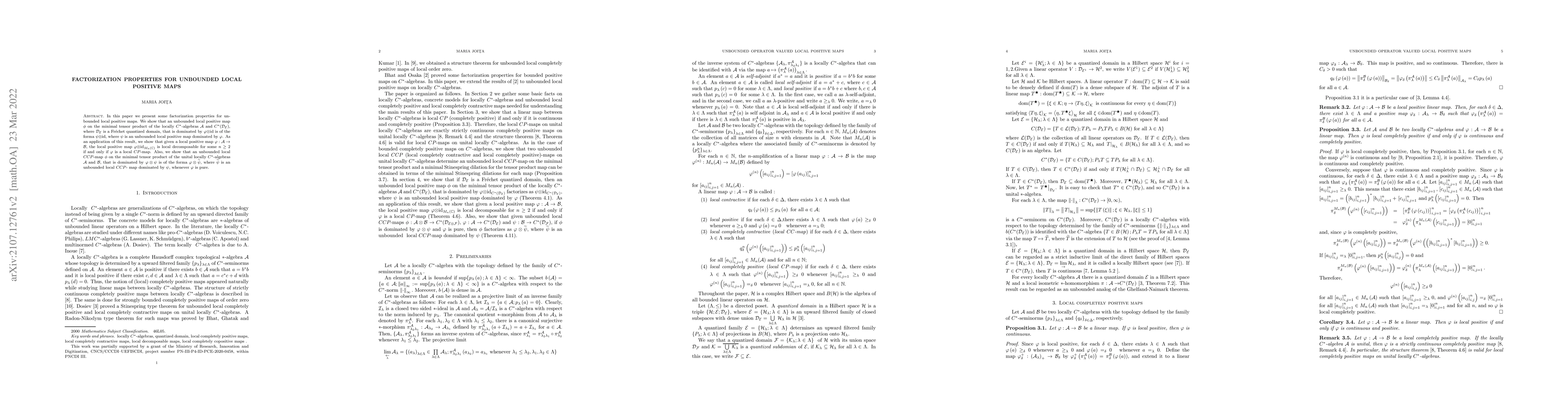 Thumbnail for Factorization properties for unbounded local positive maps