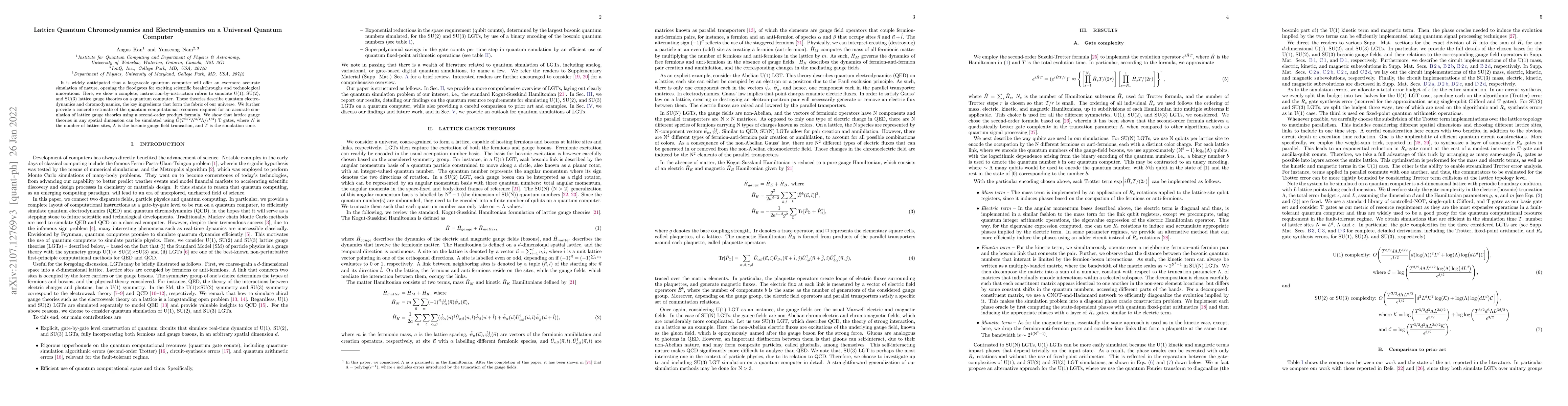 Thumbnail for Lattice Quantum Chromodynamics and Electrodynamics on a Universal
  Quantum Computer