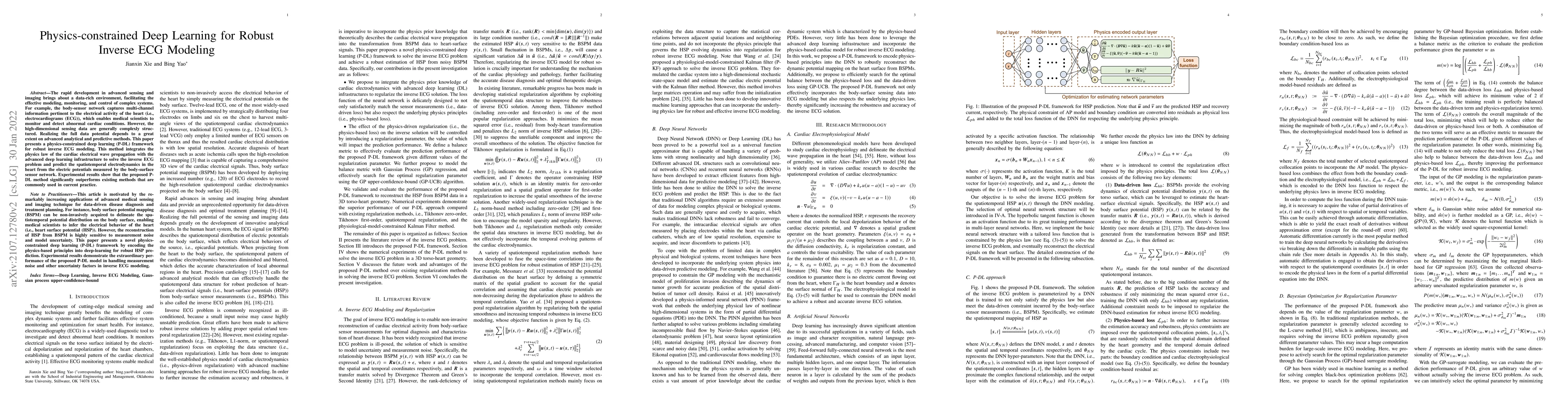 Thumbnail for Physics-constrained Deep Learning for Robust Inverse ECG Modeling