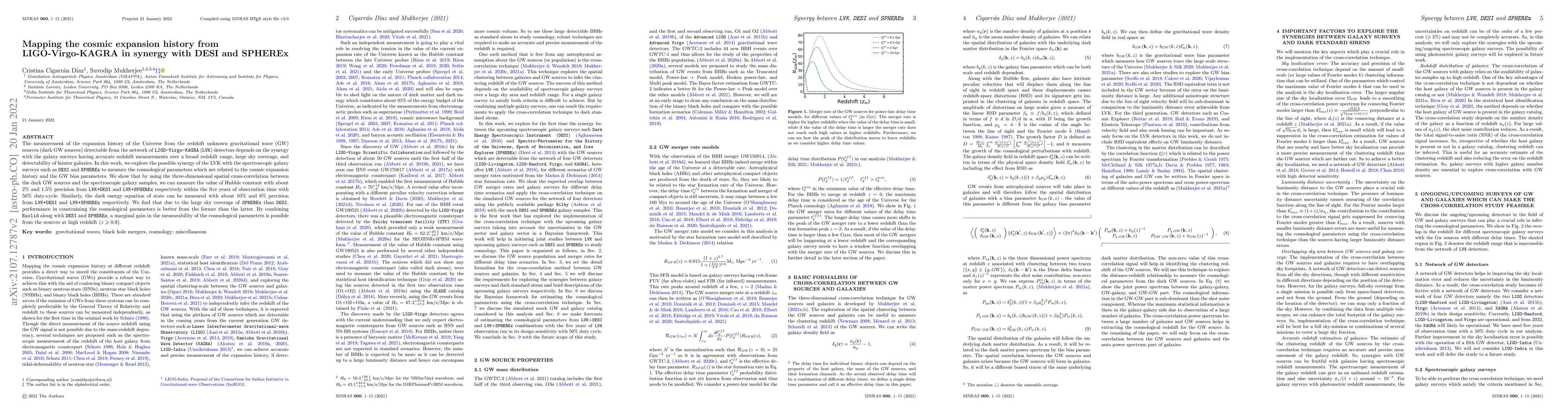 Thumbnail for Mapping the cosmic expansion history from LIGO-Virgo-KAGRA in synergy
  with DESI and SPHEREx