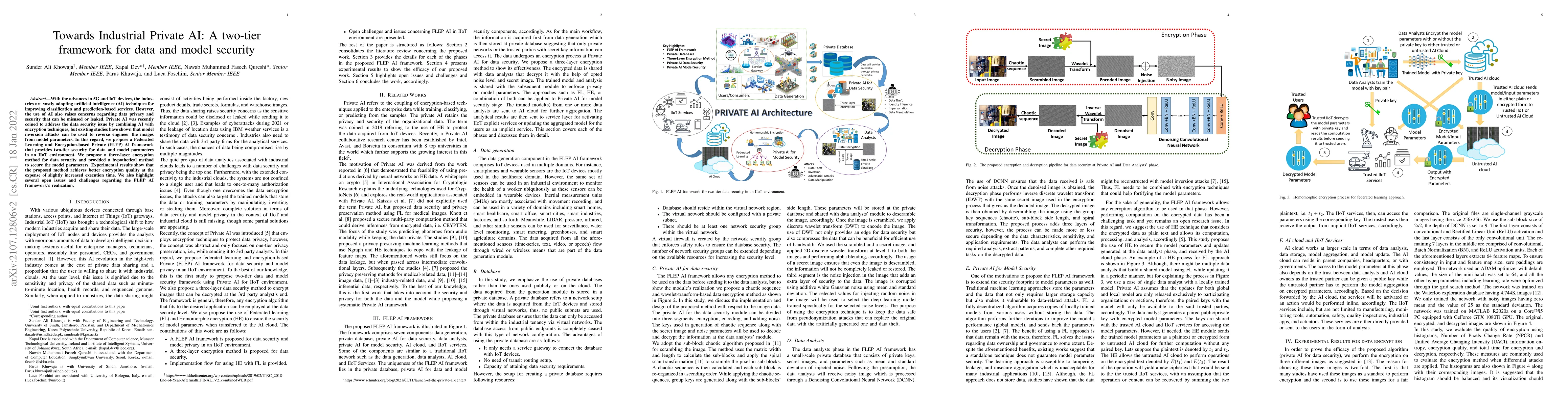 Thumbnail for Towards Industrial Private AI: A two-tier framework for data and model
  security