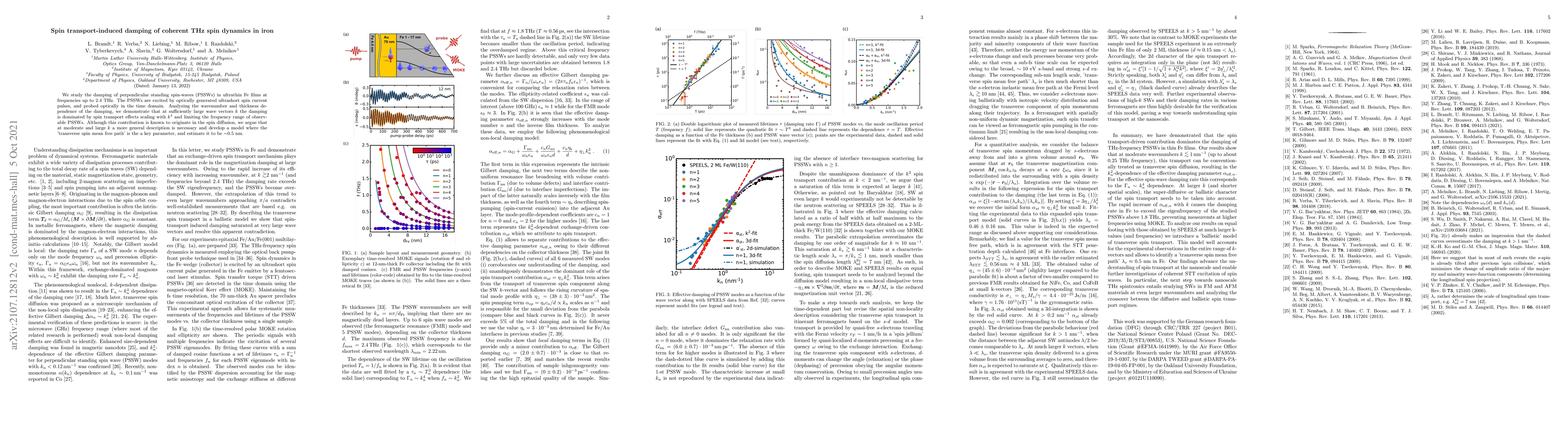 Thumbnail for Spin transport-induced damping of coherent THz spin dynamics in iron