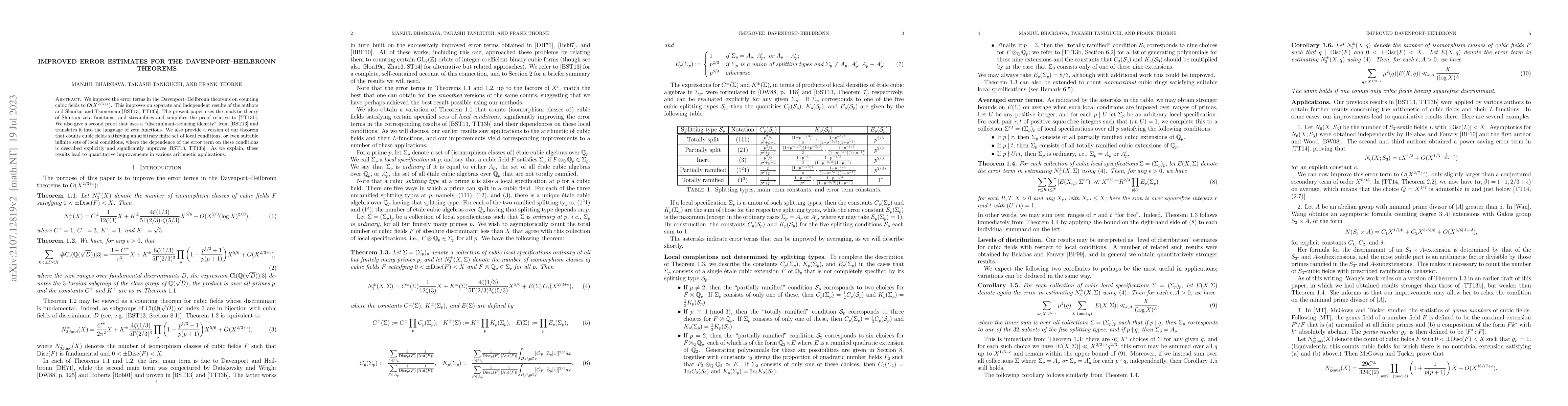 Thumbnail for Improved error estimates for the Davenport-Heilbronn theorems