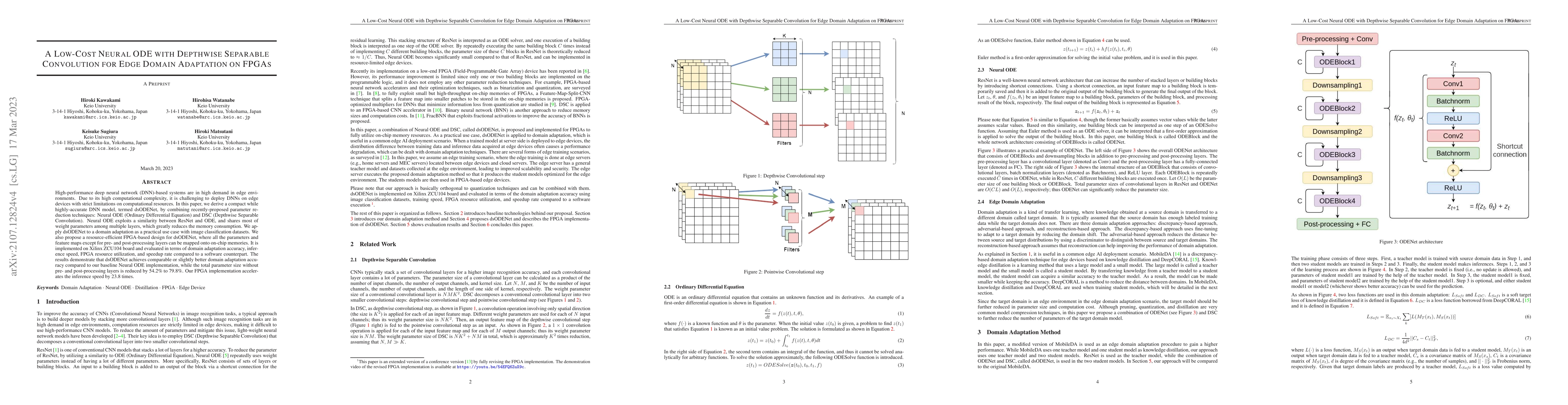Thumbnail for A Low-Cost Neural ODE with Depthwise Separable Convolution for Edge
  Domain Adaptation on FPGAs