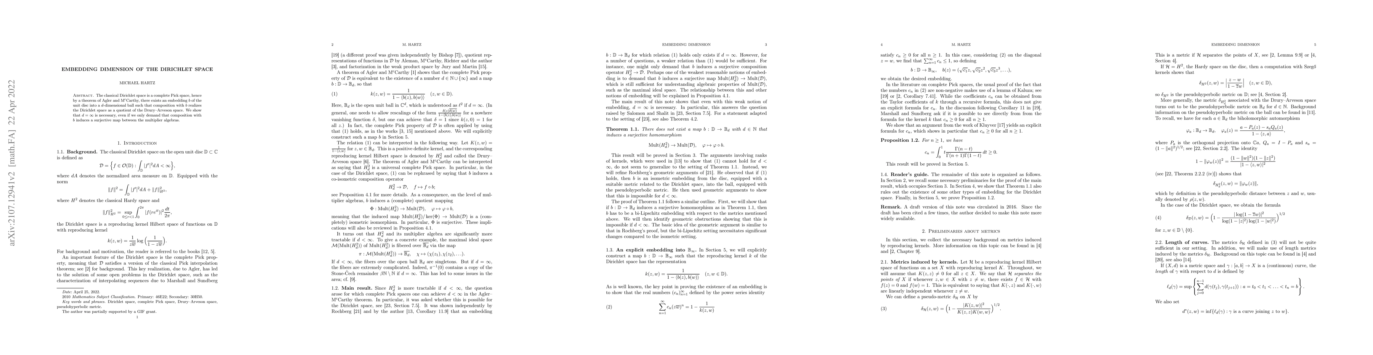 Thumbnail for Embedding dimension of the Dirichlet space