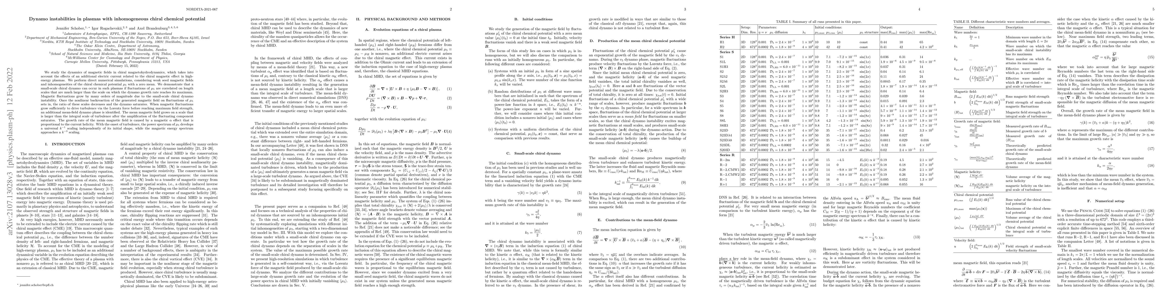 Thumbnail for Dynamo instabilities in plasmas with inhomogeneous chiral chemical
  potential