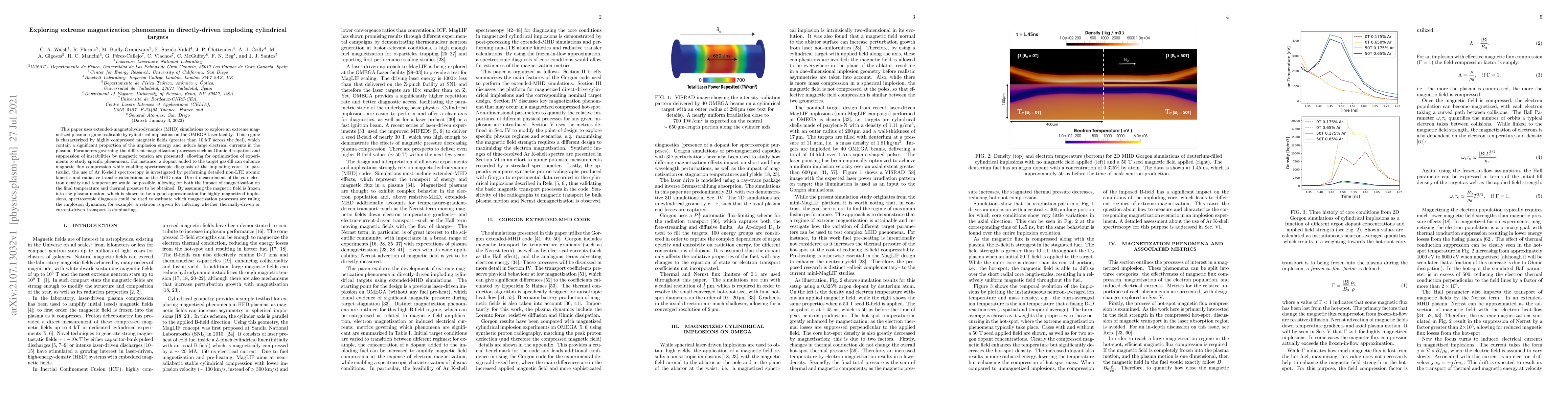 Thumbnail for Exploring extreme magnetization phenomena in directly-driven imploding
  cylindrical targets