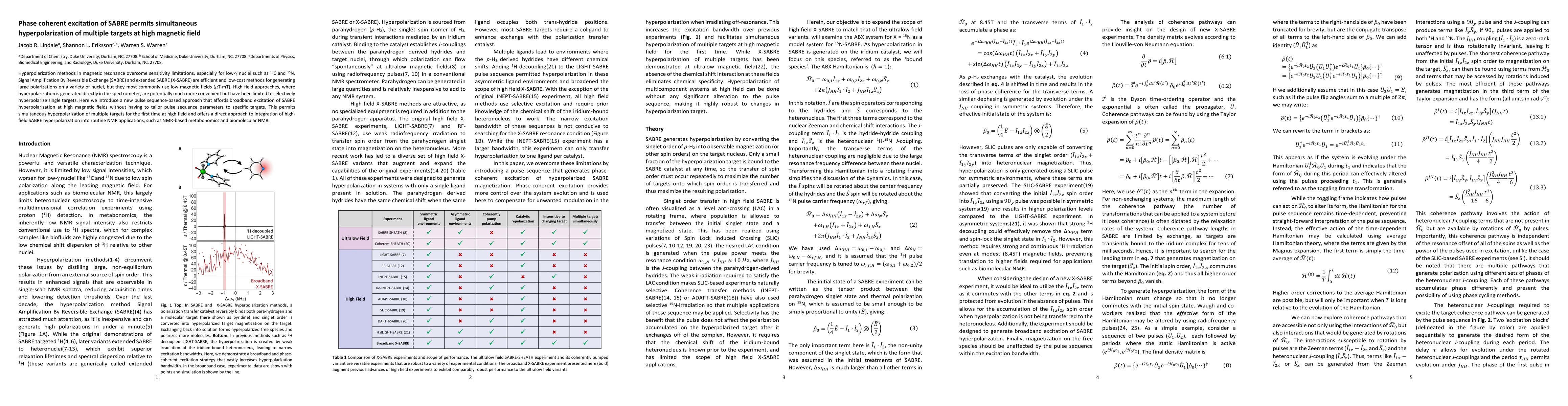 Thumbnail for Phase coherent excitation of SABRE permits simultaneous
  hyperpolarization of multiple targets at high magnetic field