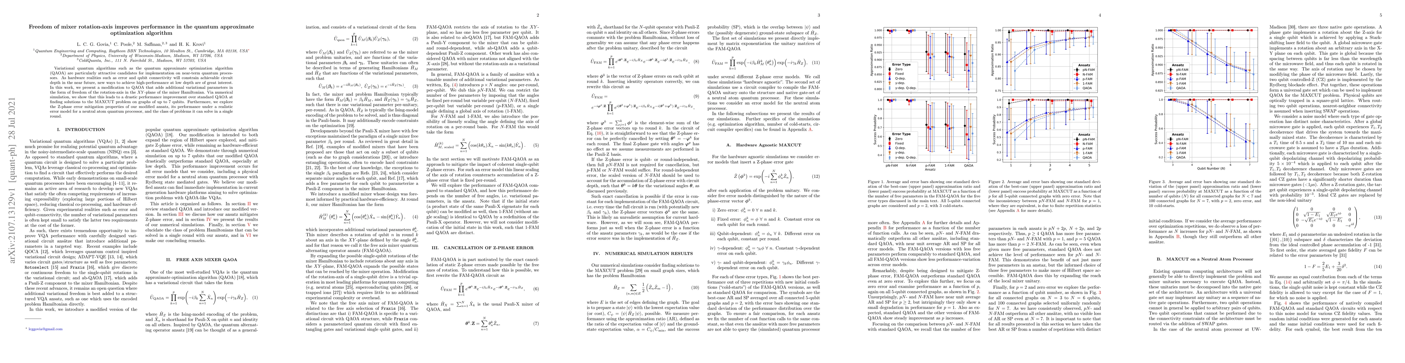 Thumbnail for Freedom of mixer rotation-axis improves performance in the quantum
  approximate optimization algorithm
