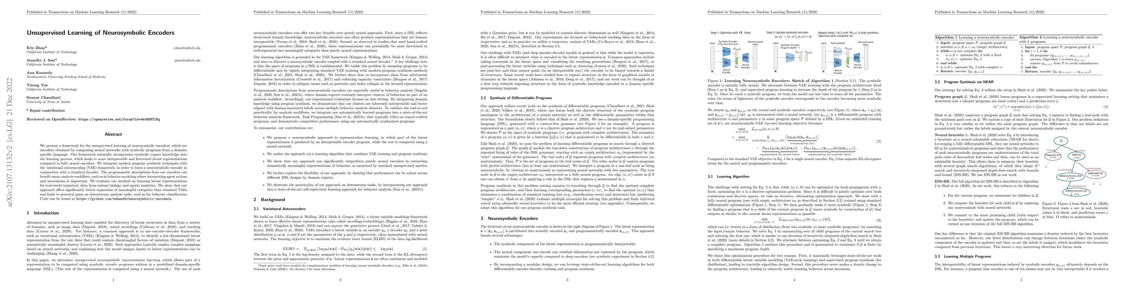 Thumbnail for Unsupervised Learning of Neurosymbolic Encoders