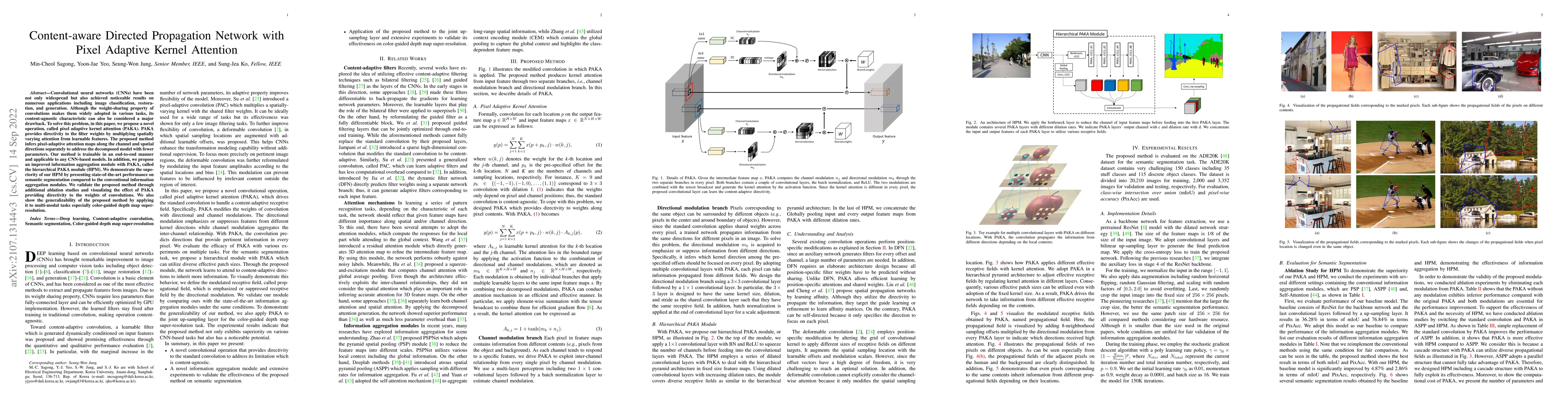 Thumbnail for Content-aware Directed Propagation Network with Pixel Adaptive Kernel
  Attention