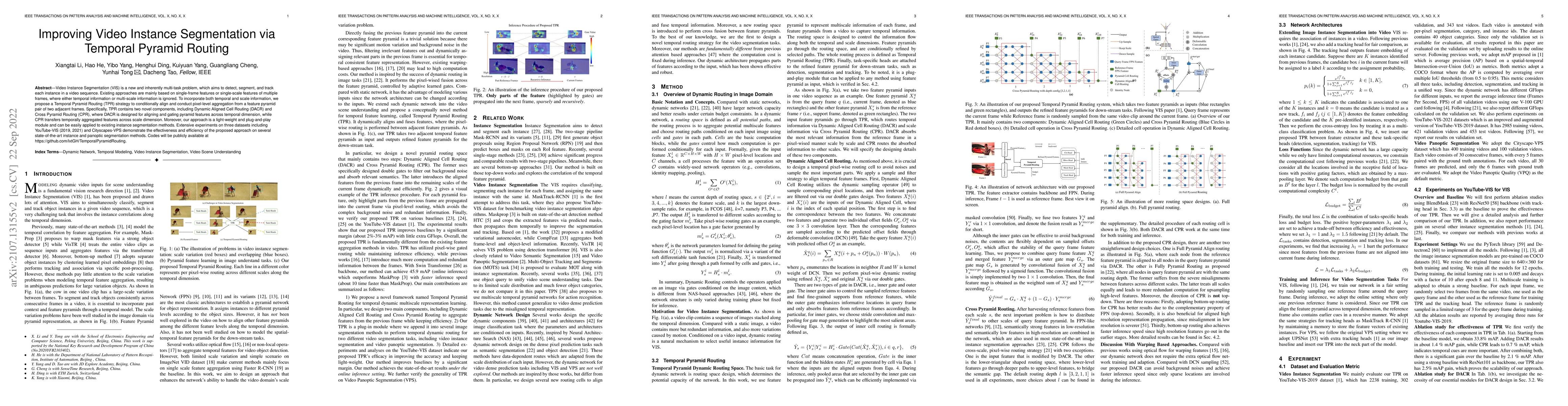 Thumbnail for Improving Video Instance Segmentation via Temporal Pyramid Routing