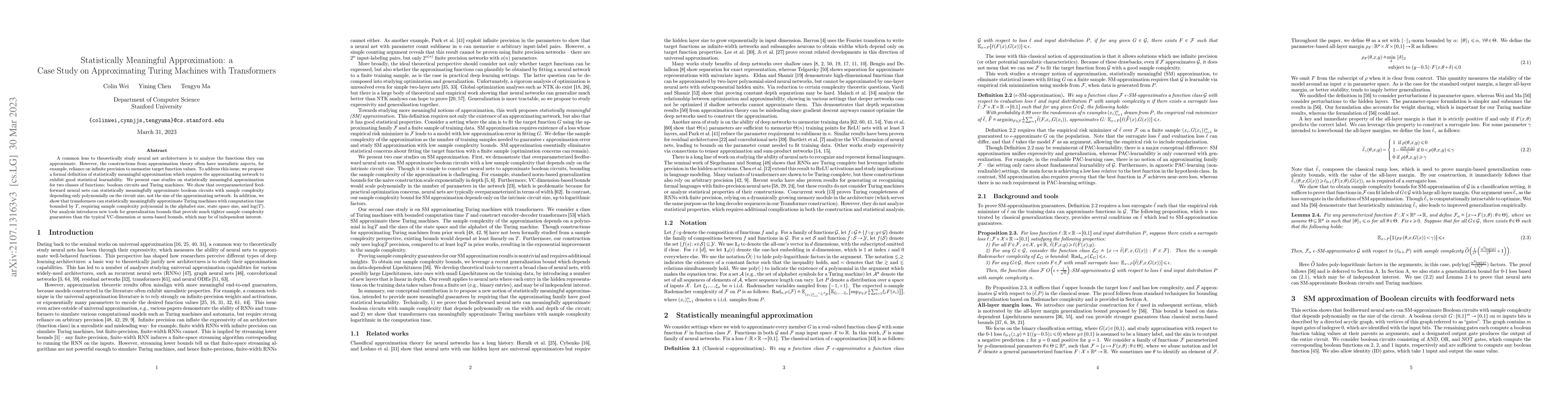 Thumbnail for Statistically Meaningful Approximation: a Case Study on Approximating
  Turing Machines with Transformers