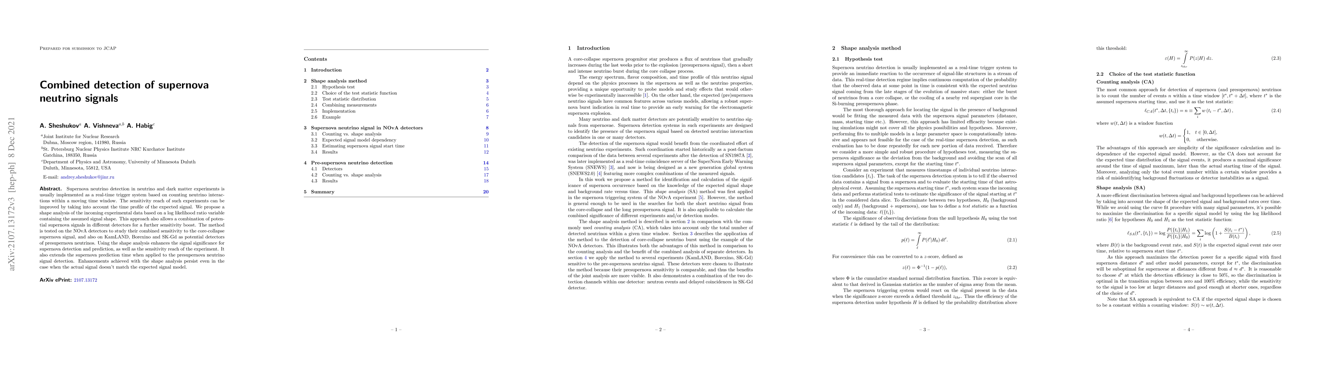 Thumbnail for Combined detection of supernova neutrino signals
