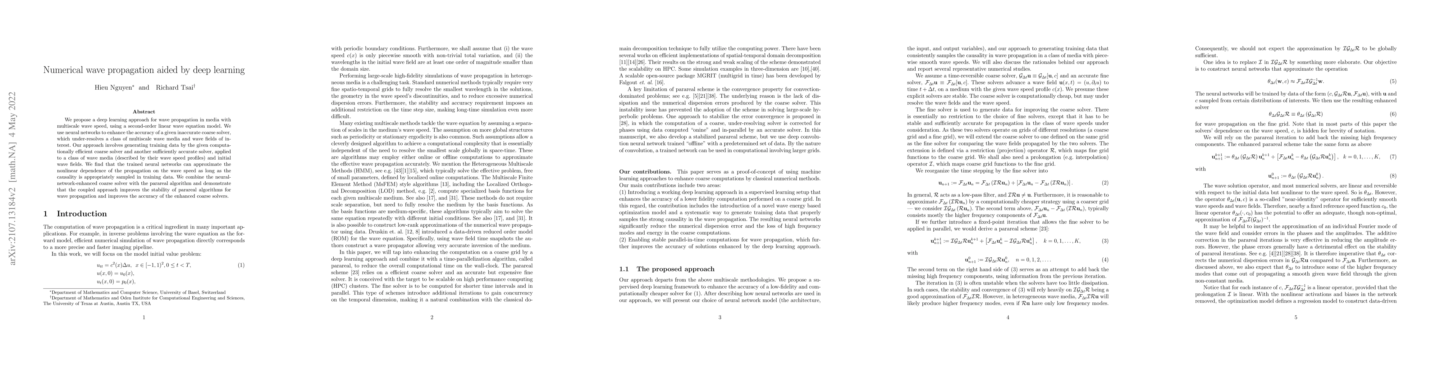 Thumbnail for Numerical wave propagation aided by deep learning