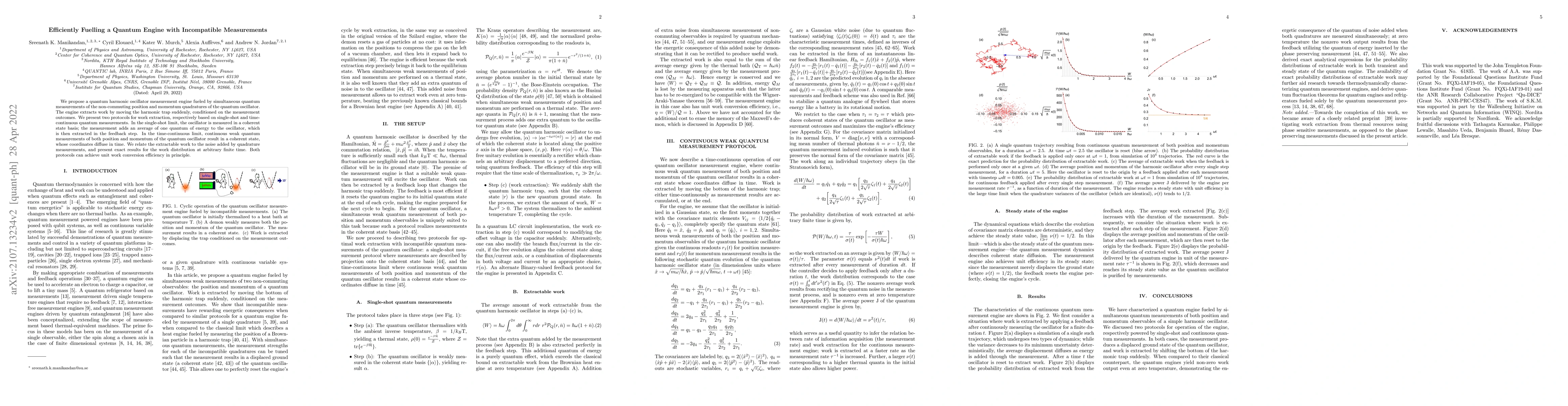 Thumbnail for Efficiently Fuelling a Quantum Engine with Incompatible Measurements