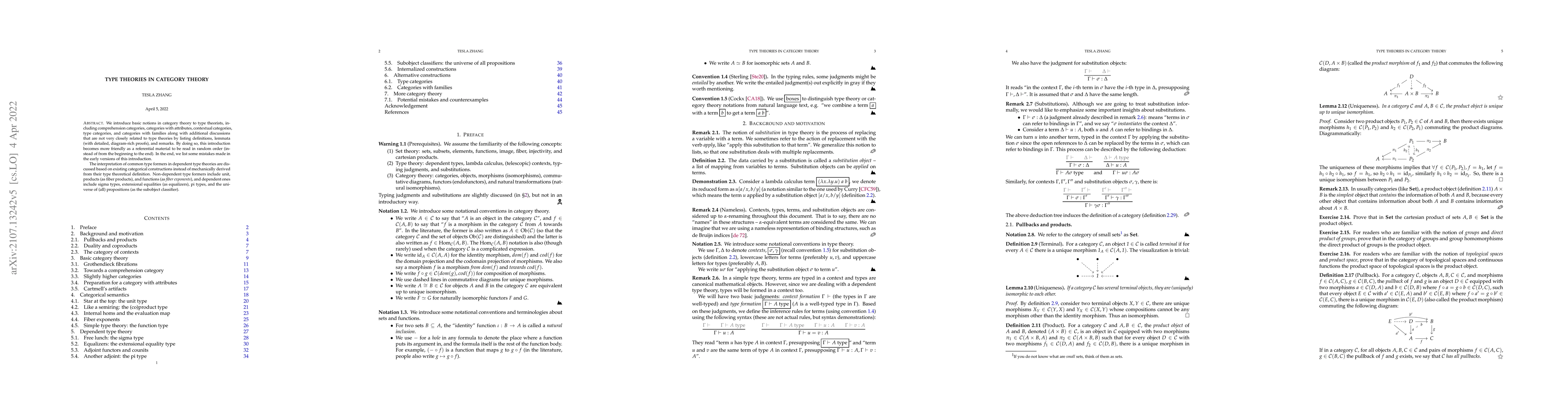 Thumbnail for Type theories in category theory
