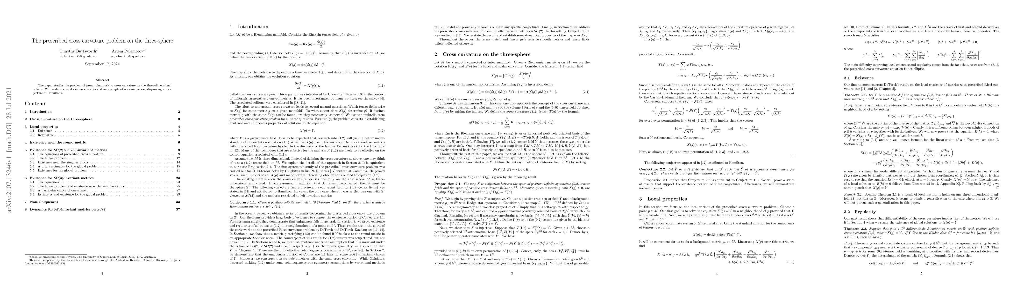 Thumbnail for The prescribed cross curvature problem on the three-sphere