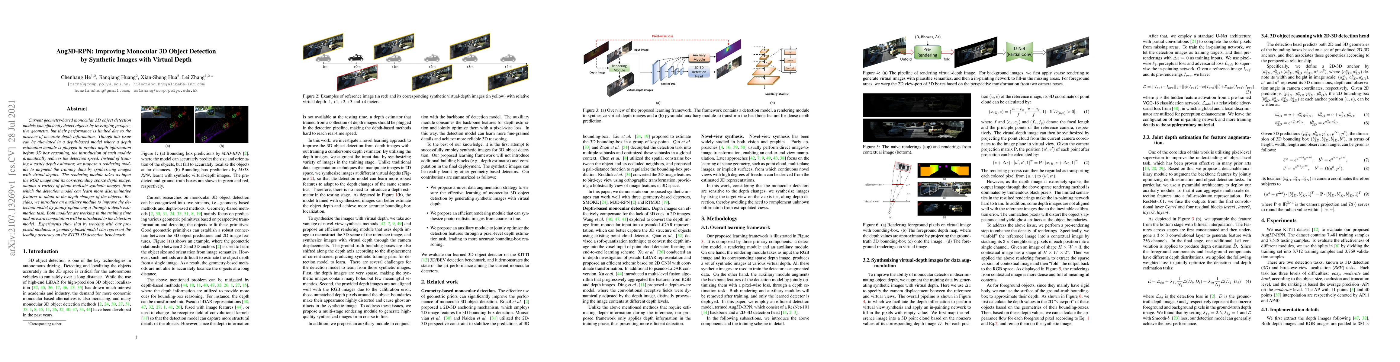 Thumbnail for Aug3D-RPN: Improving Monocular 3D Object Detection by Synthetic Images
  with Virtual Depth