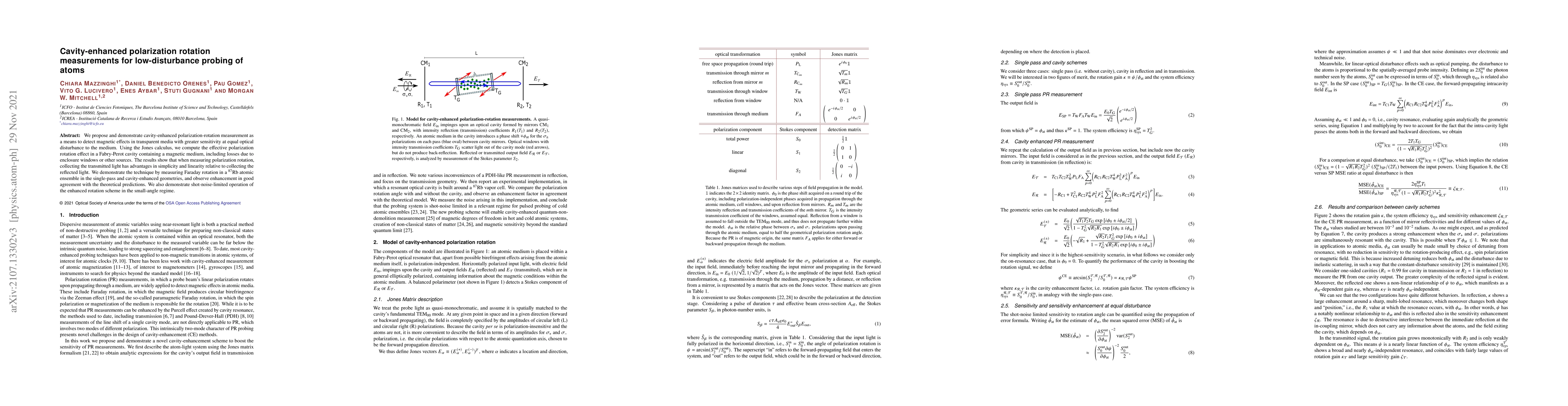 Thumbnail for Cavity-enhanced polarization rotation measurements for low-disturbance
  probing of atoms
