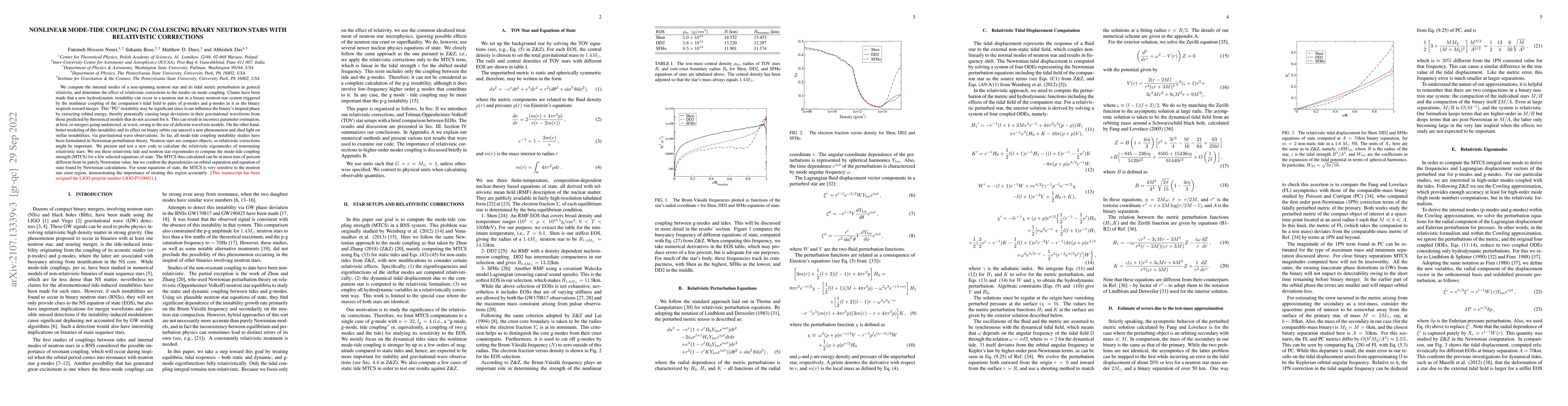 Thumbnail for Nonlinear mode-tide coupling in coalescing binary neutron stars with
  relativistic corrections