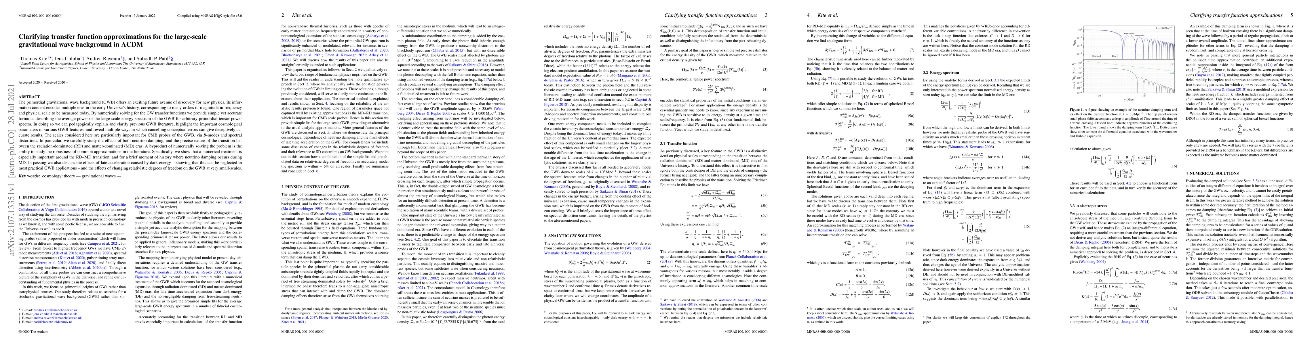 Thumbnail for Clarifying transfer function approximations for the large-scale
  gravitational wave background in $\Lambda$CDM