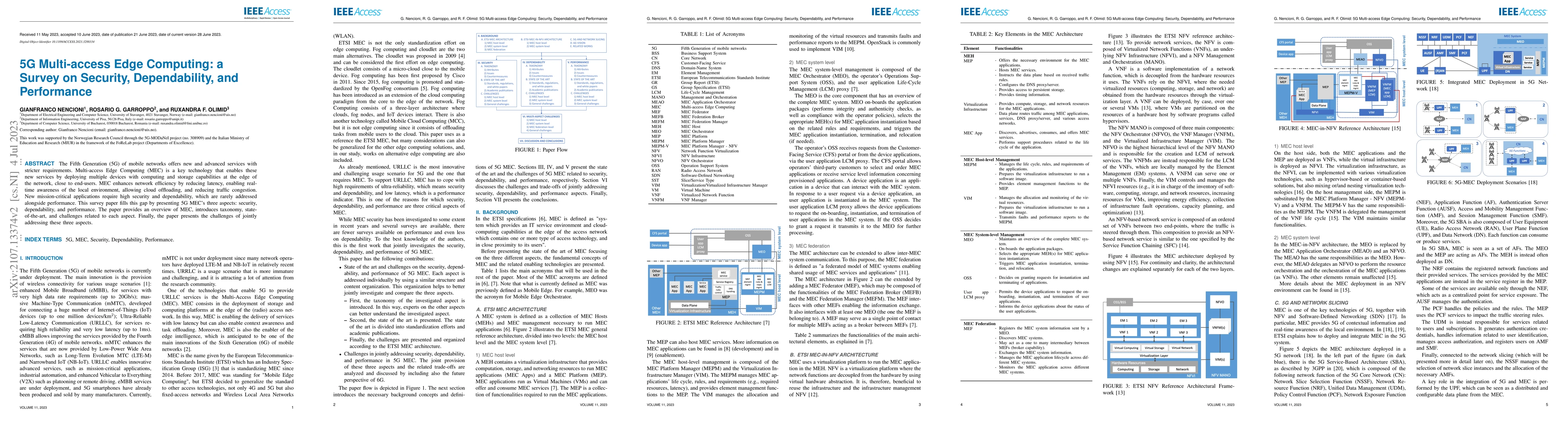 Thumbnail for 5G Multi-access Edge Computing: a Survey on Security, Dependability, and
  Performance