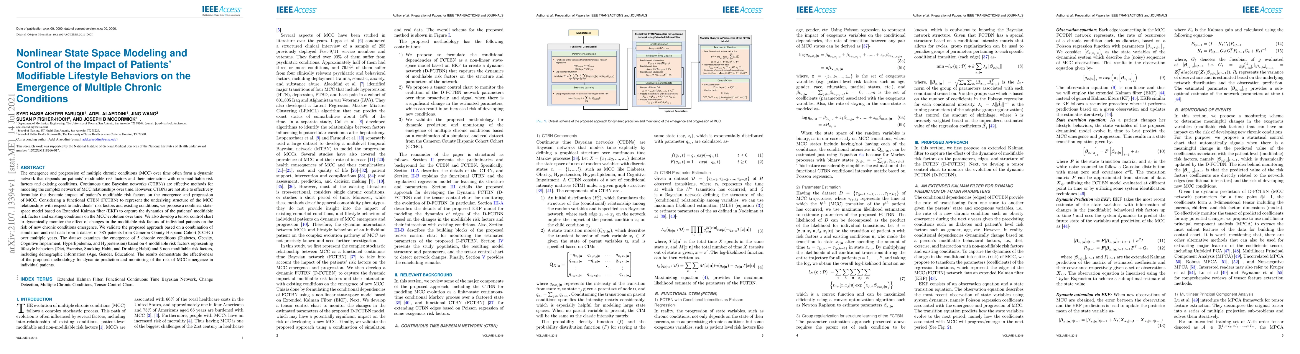 Thumbnail for Nonlinear State Space Modeling and Control of the Impact of Patients'
  Modifiable Lifestyle Behaviors on the Emergence of Multiple Chronic
  Conditions