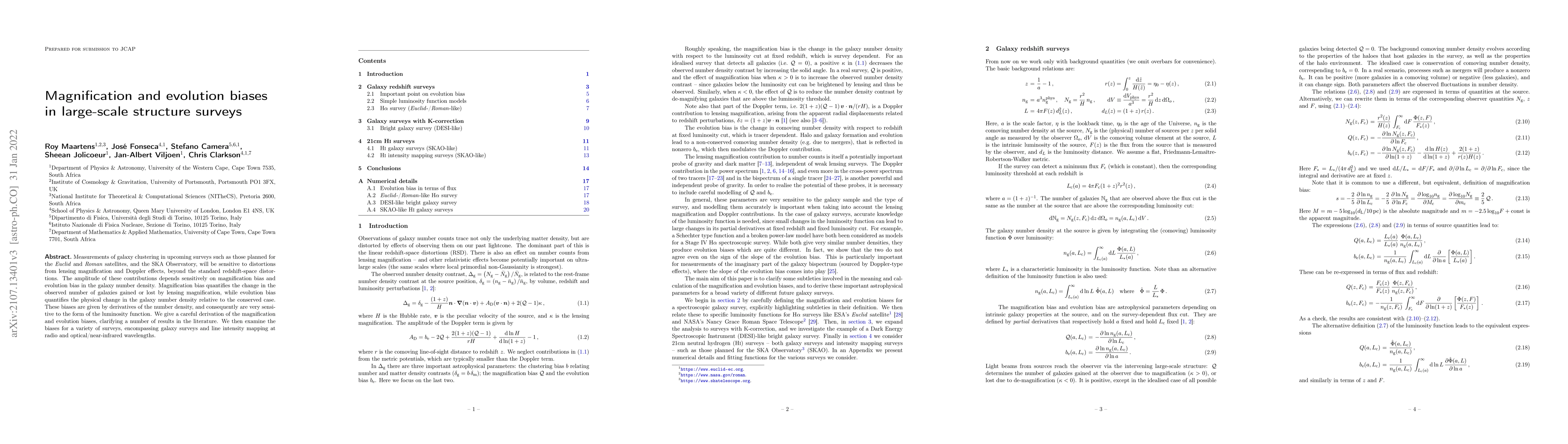 Thumbnail for Magnification and evolution biases in large-scale structure surveys