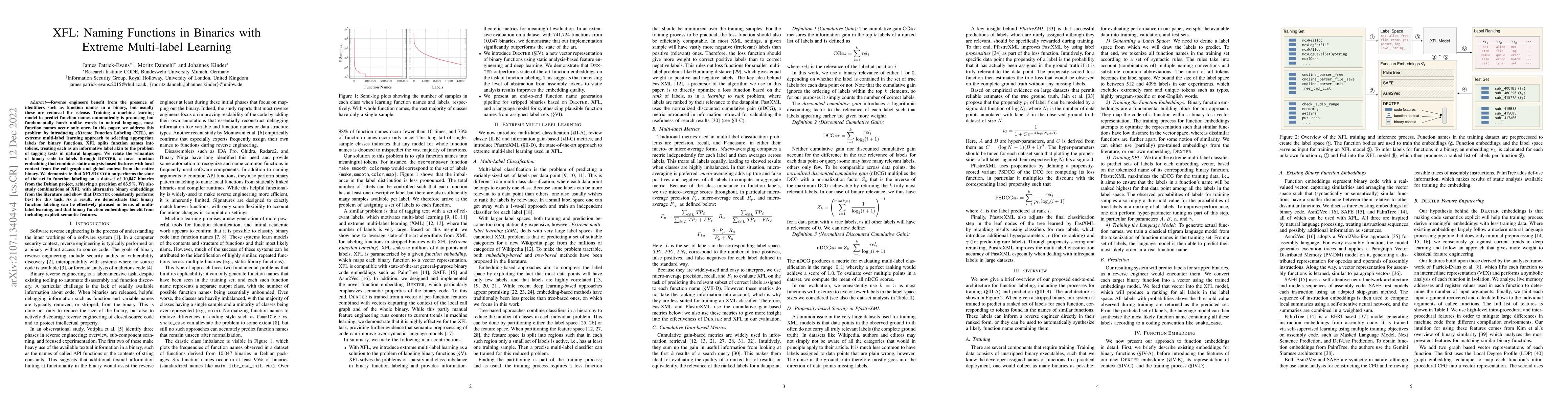 Thumbnail for XFL: Naming Functions in Binaries with Extreme Multi-label Learning