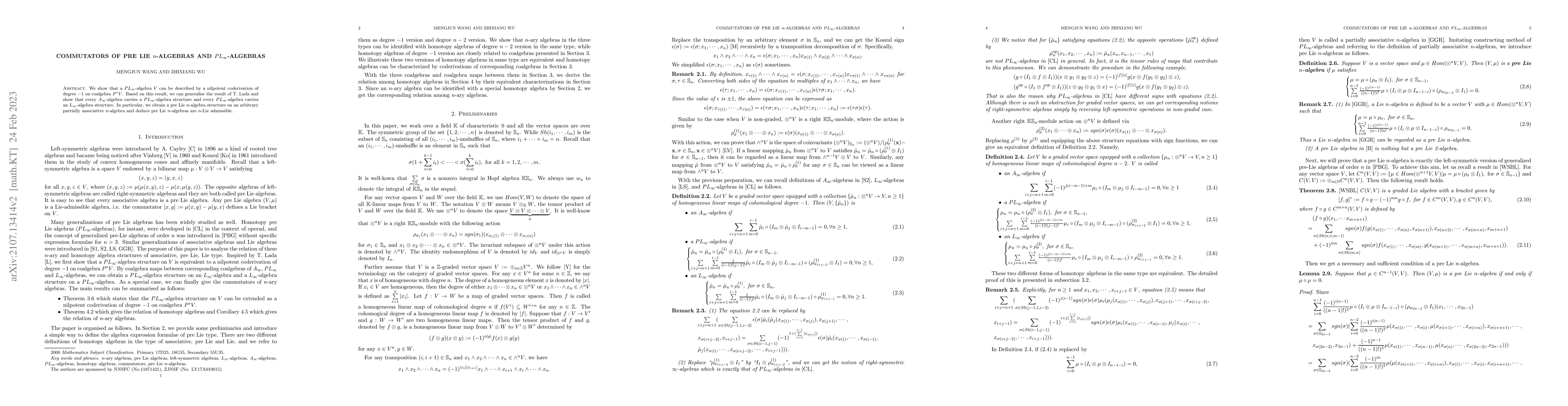Thumbnail for Commutators of pre Lie $n$-algebras and $PL_{\infty}$-algebras