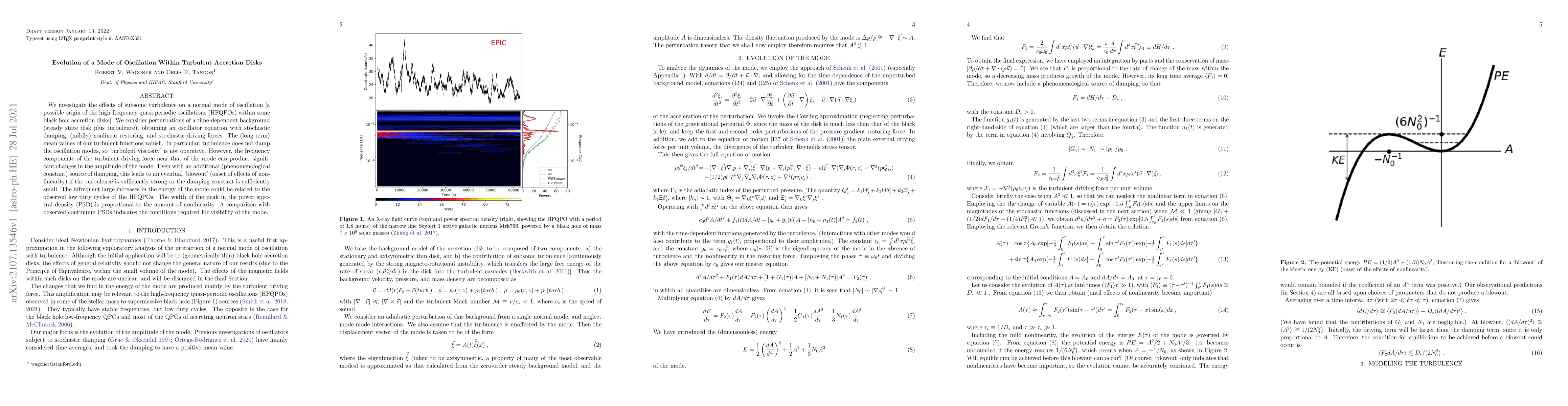 Thumbnail for Evolution of a Mode of Oscillation Within Turbulent Accretion Disks