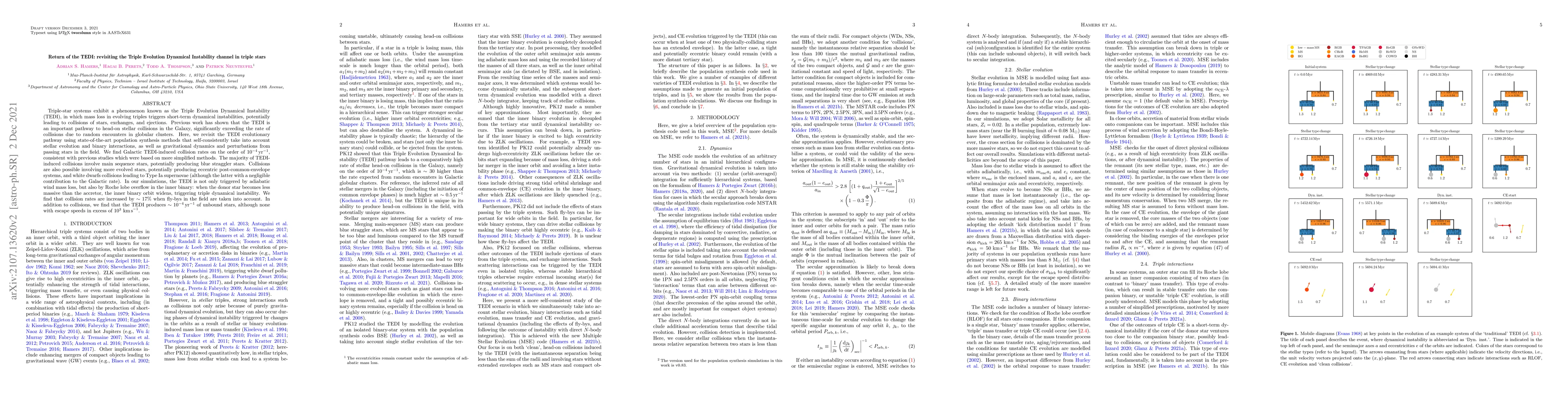 Thumbnail for Return of the TEDI: revisiting the Triple Evolution Dynamical
  Instability channel in triple stars