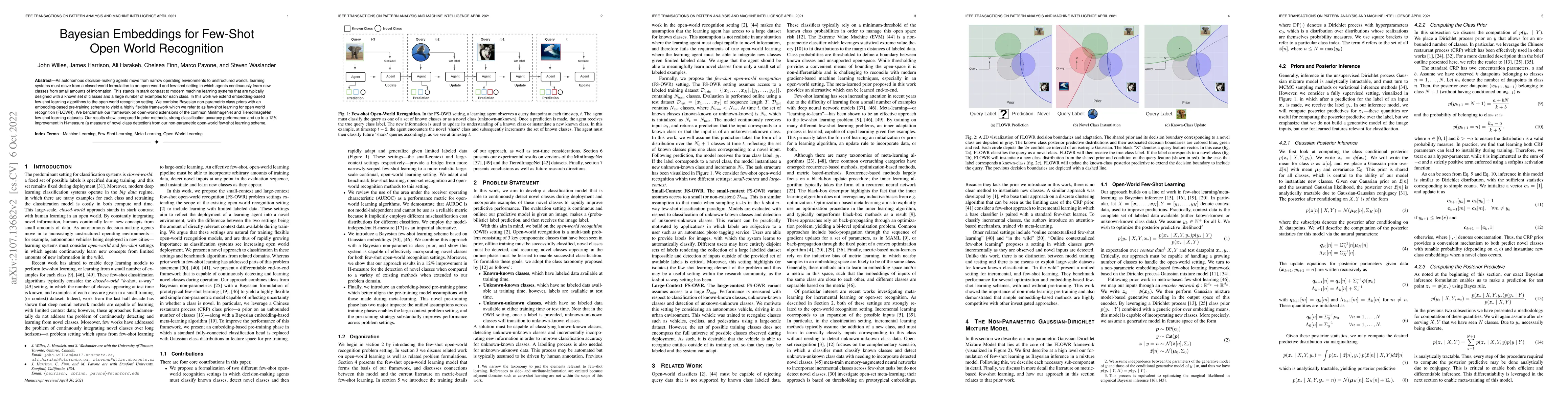 Thumbnail for Bayesian Embeddings for Few-Shot Open World Recognition
