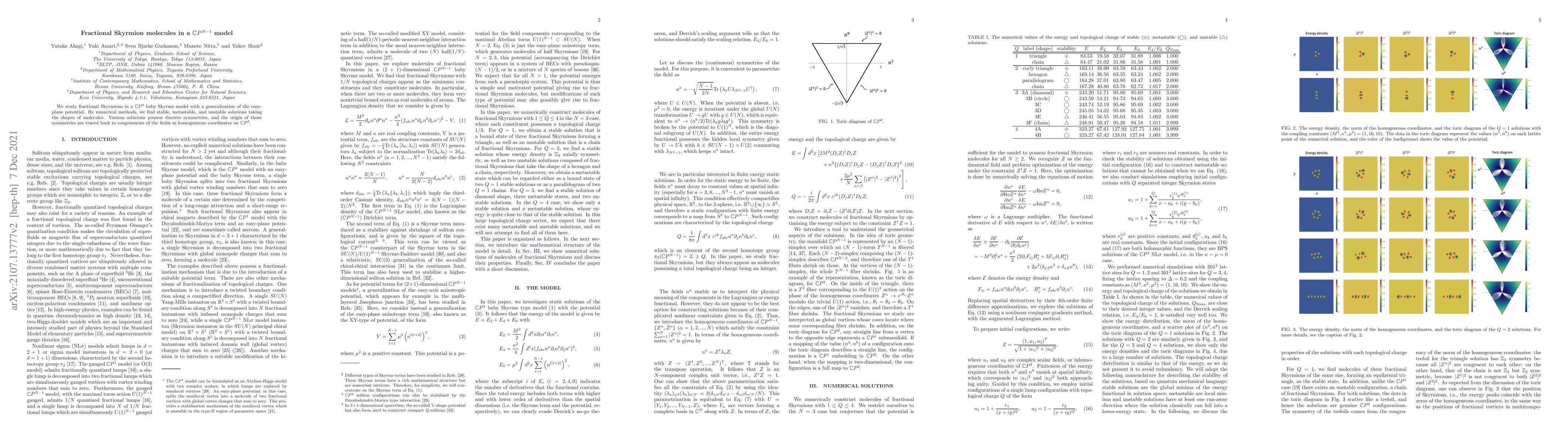 Thumbnail for Fractional Skyrmion molecules in a $\mathbb{C}P^{N-1}$ model