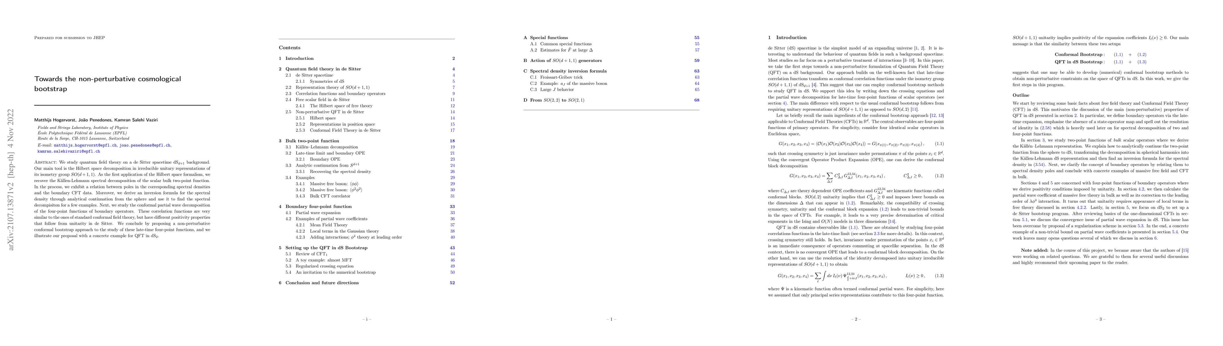 Thumbnail for Towards the non-perturbative cosmological bootstrap