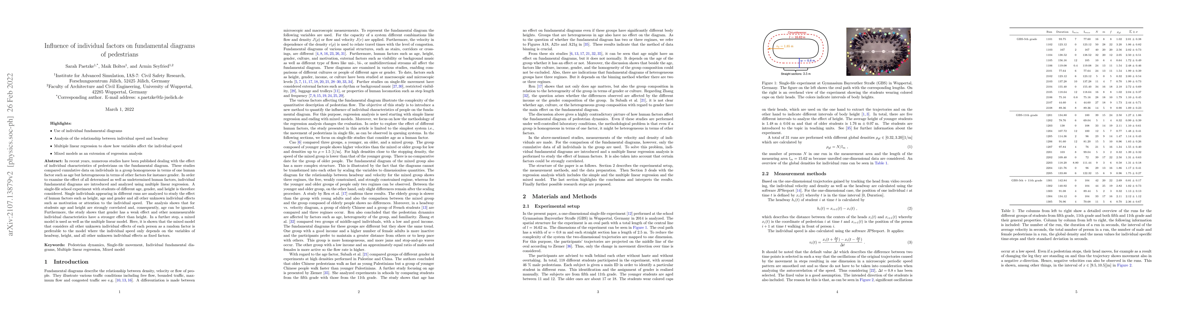 Thumbnail for Influence of individual factors on fundamental diagrams of pedestrians