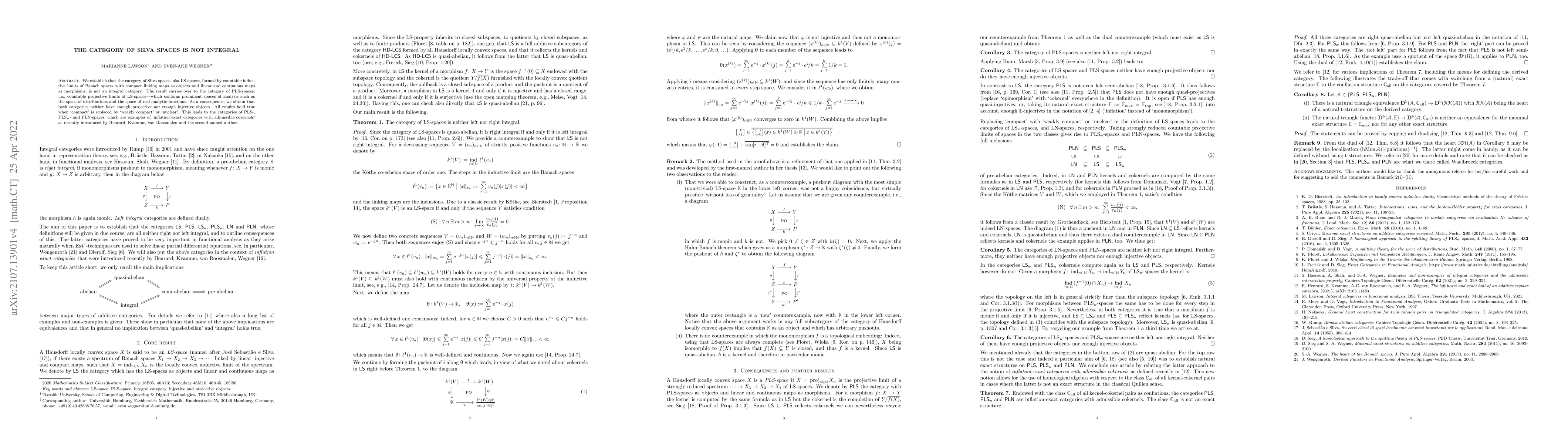 Thumbnail for The category of Silva spaces is not integral