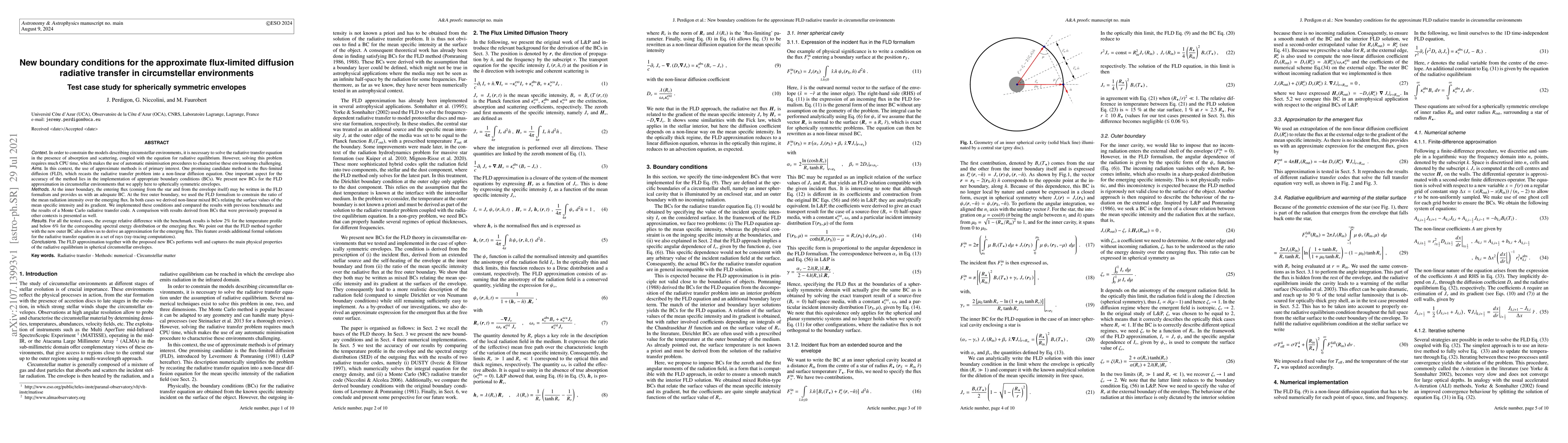 Thumbnail for New boundary conditions for the approximate flux-limited diffusion
  radiative transfer in circumstellar environments: test case study for
  spherically symmetric envelopes
